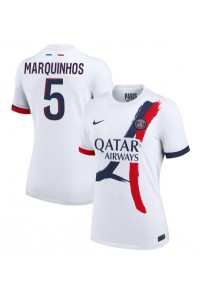 Paris Saint-Germain Marquinhos #5 Voetbaltruitje Uit tenue Dames 2024-25 Korte Mouw